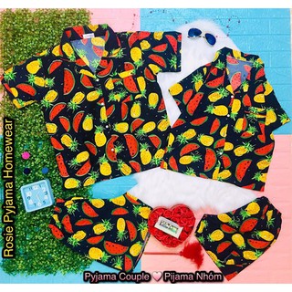 Đồ Bộ PIJAMA Trái Cây Trái Chuối - Trái Dưa Hấu - Trái Thơm - Hoa Hướng Dương Đi Biển Mặc Nhà Mặc Ngủ Dưới 50kg