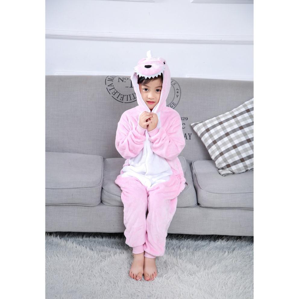 Đồ Ngủ Thú Bộ Đồ Khủng Long Hồng Liền Thân Hình Thú Cho Trẻ Em Bộ Quần Áo Khủng Long Trẻ em Mềm Mịn - hipsstore