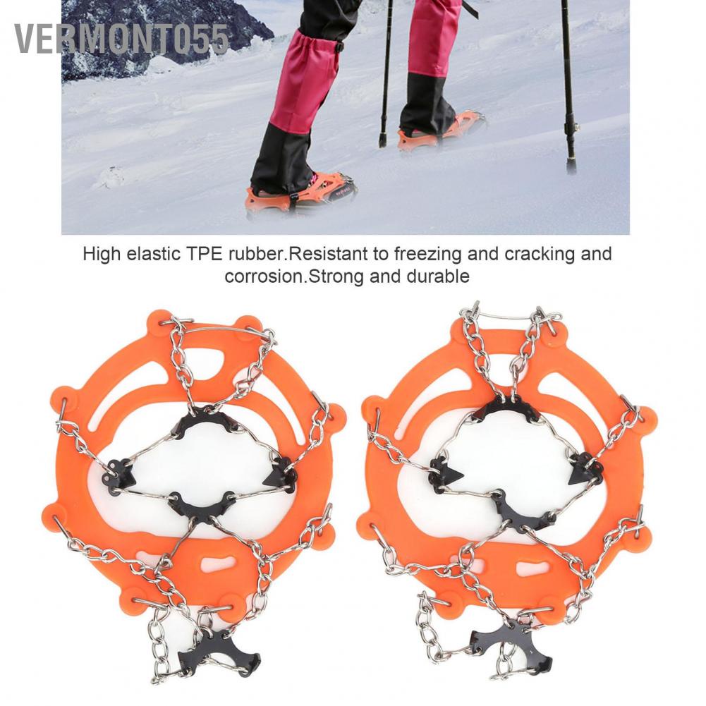 Vermont055 8‑Tooth Crampons Foot Cover Ice and Snow Outdoor Walking Weapon Mountaineering Skiing