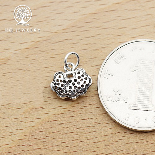 Charm bạc mặt khóa an toàn treo - NQ Jewelry