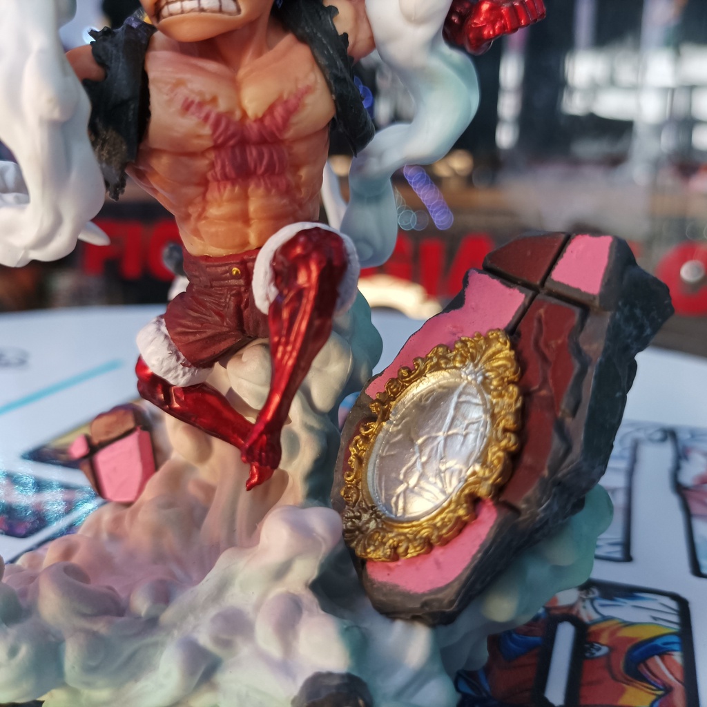 Mô Hình One Piece Luffy Gear 4 Snake Man Đảo Bánh 14cm Full box