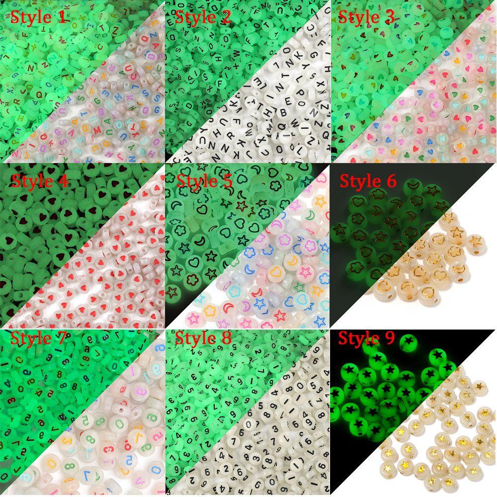 Set 100 Hạt Dạ Quang Xỏ Lỗ Dùng Để Làm Đồ Trang Sức Thủ Công