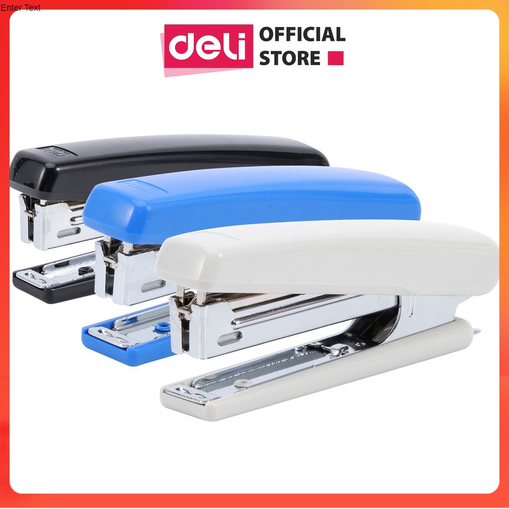 Dập ghim #10 Deli 15 trang, Đen, xanh, xám - 1 cái E0221