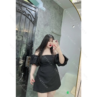 ĐẦM CÚP TRỄ VAI GẤM HOA [TNT Shop Bigsize 60Kg 90Kg]