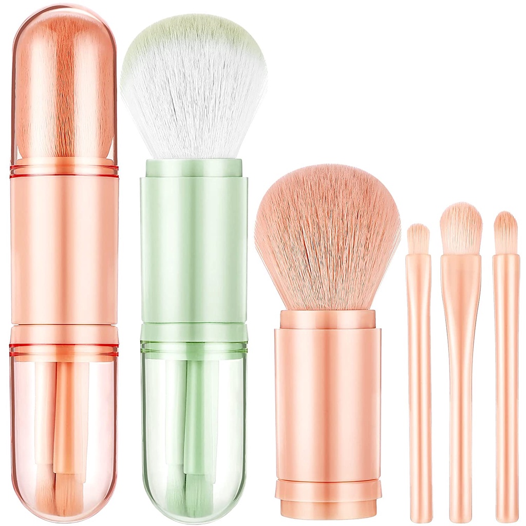 [Hàng mới về] Bộ cọ trang điểm chuyên nghiệp thiết kế 4 in 1 tiện dụng