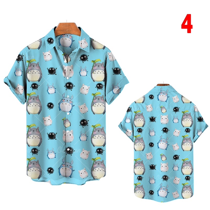 Áo Thun Polo Tay Ngắn In Họa Tiết Hoạt Hình Totoro Thời Trang 2022 Cho Nam Và Nữ Size S-5XL