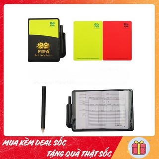 Thẻ vàng thẻ đỏ trọng tài bóng đá có kèm sổ - Bộ thẻ trọng tài bóng đá