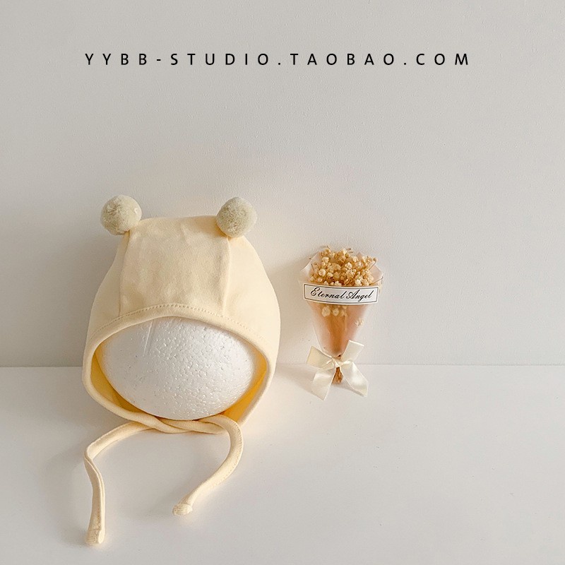 Mũ Tai Bèo Vải cotton Mỏng Thời Trang Xuân Thu Cho Bé Từ 0-6 Tháng Tuổi