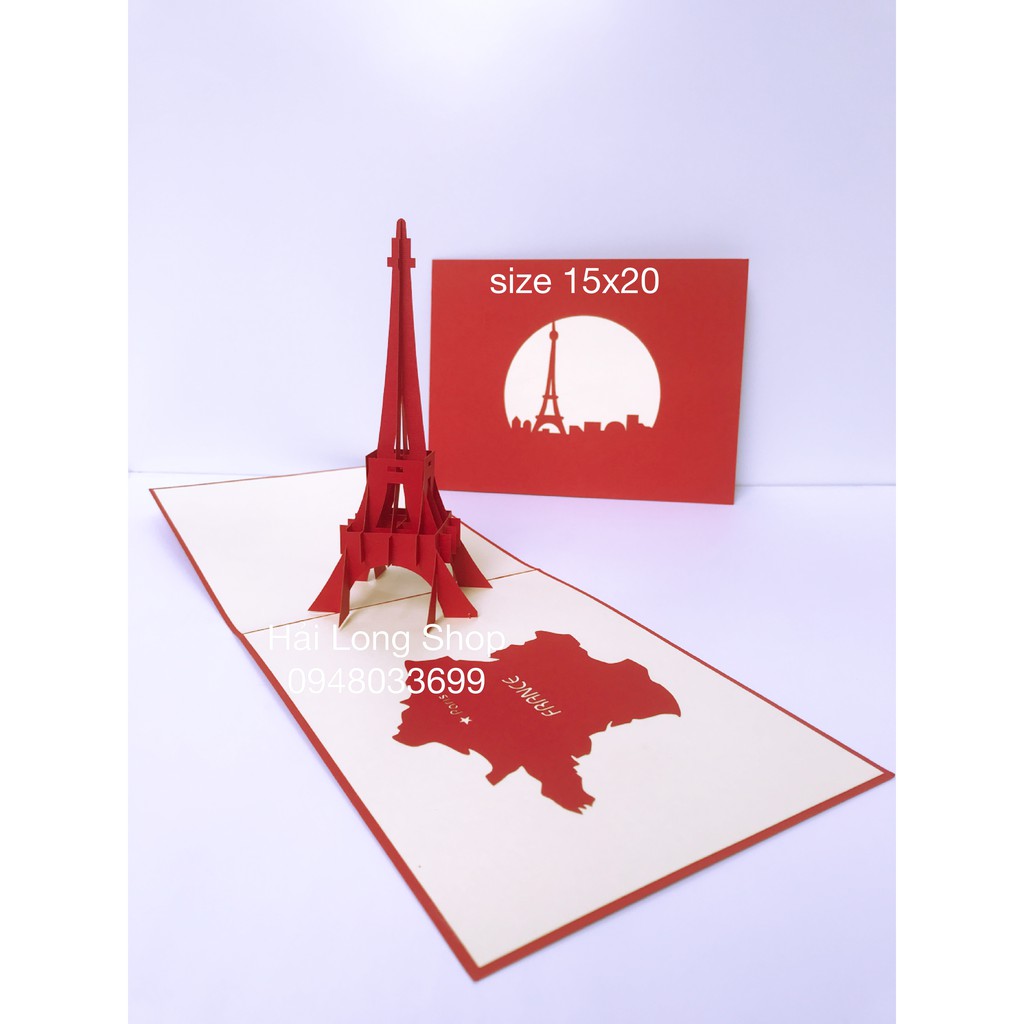 Tháp Eiffel   - Pari - France - Thiệp 3D