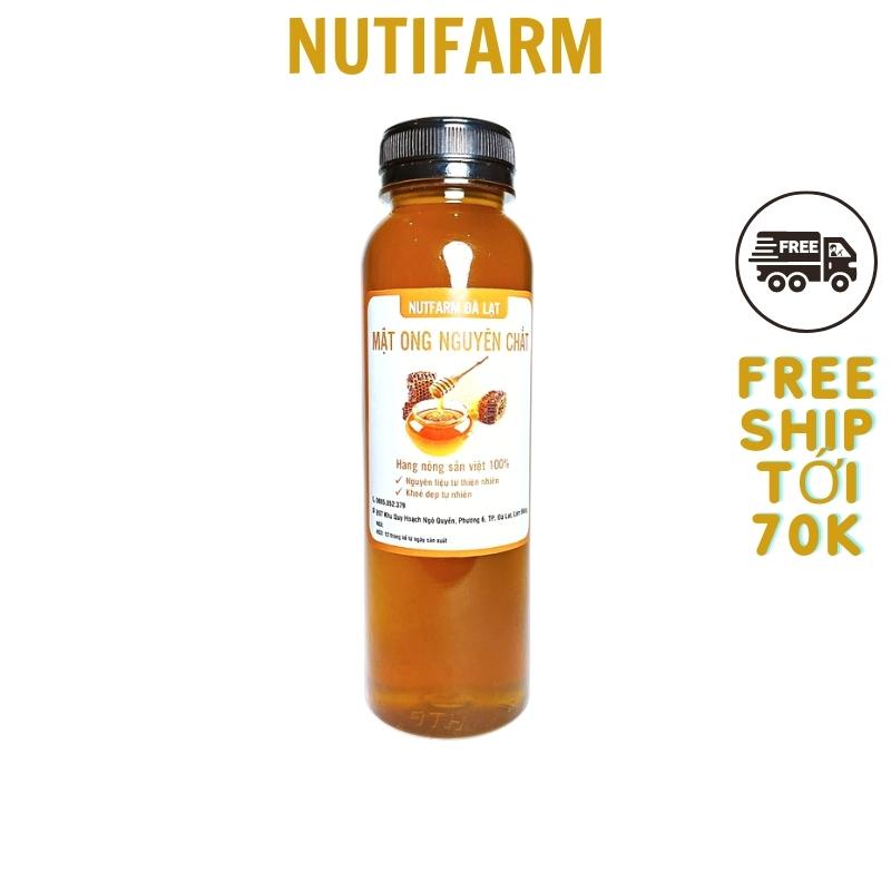 Mật ong nguyên chất hoa cà phê, hoa bạc hà, hoa cỏ kim 500gr hàng chuẩn 100% NutiFarm - đặc sản đà lạt