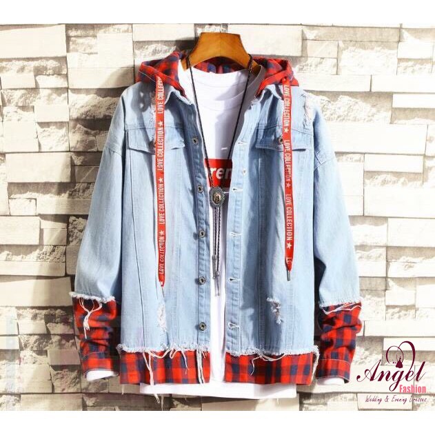[Freeship] Áo khoác jean nam nữ thời trang Noble cao cấp caro BTS95 ( có ảnh thật )