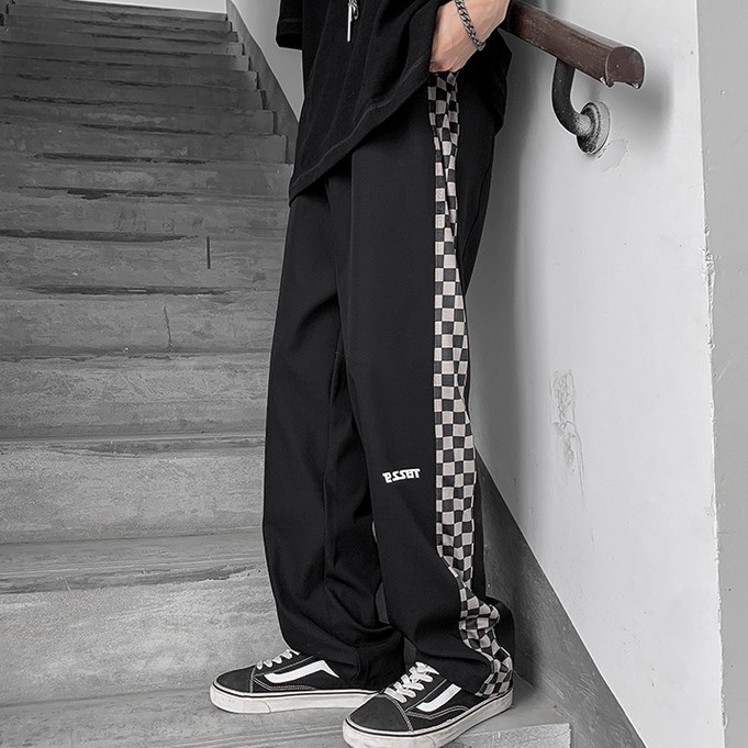 Quần ống rộng phối dây rút phong cách hip hop cá tính cho nam