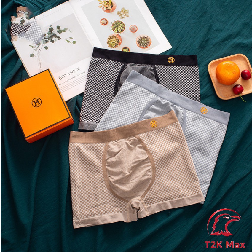 Combo 3 quần lót nam H co giãn 4 chiều cao cấp freesize 50-80kg - T2K Max
