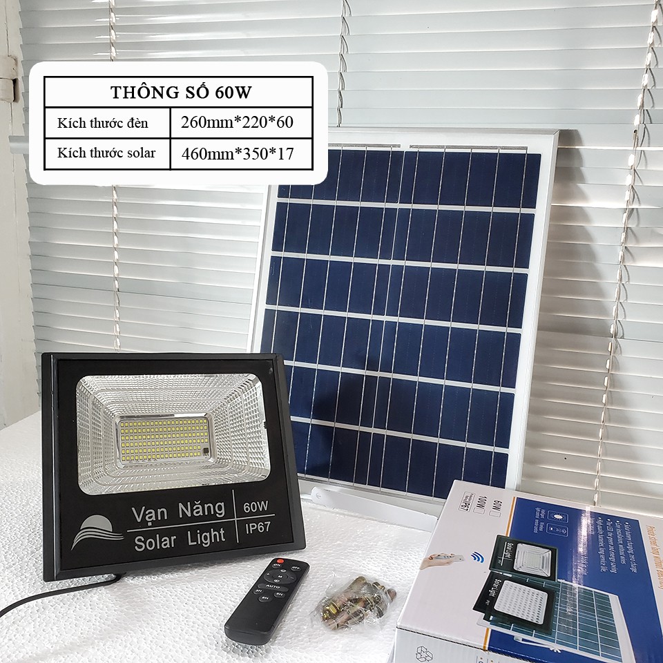 Đèn năng lượng mặt trời Vạn Năng Solar 10W 25W 40W 60W 100W 200W, Đèn Đa Năng Năng Lượng Mặt Trời, Cảm Biến Ánh Sáng