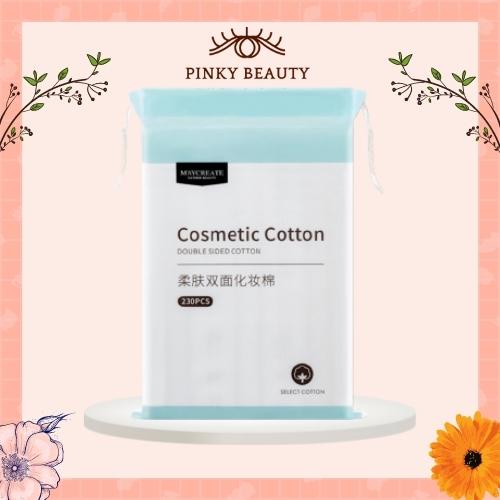 Bông tẩy trang cosmetic Cotton Pinky Beauty 230 Miếng 3 Lớp Mềm Mại