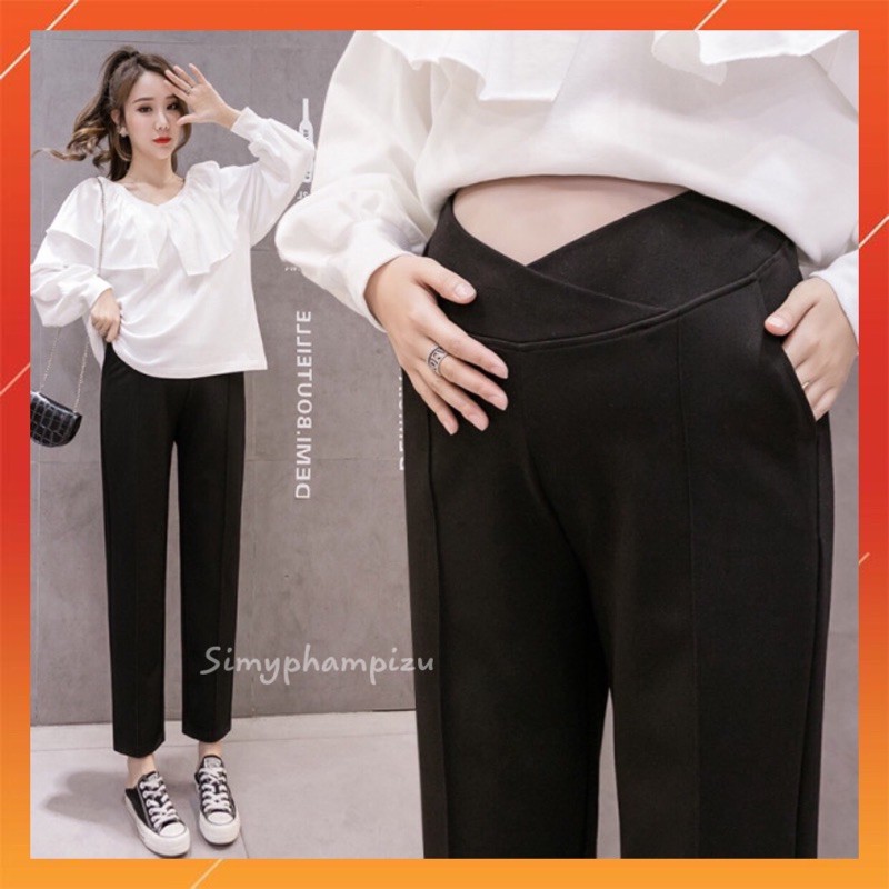 Quần Bầu Baggy Vải CẠP CHÉO Có Chun Chỉnh QB296