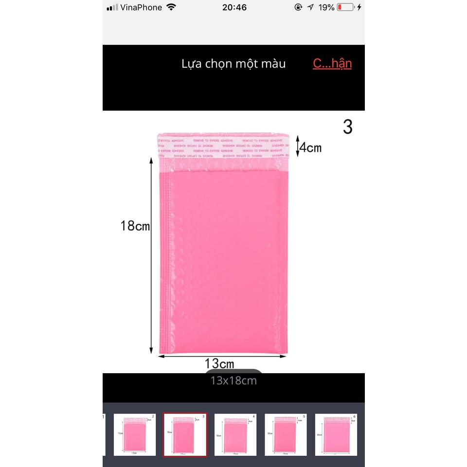 (SIZE 13X18)Túi bóng khí gói hàng Bubble Mailer -Combo 100 Túi bóng khí gói hàng Bubble Mailer -màu hồng