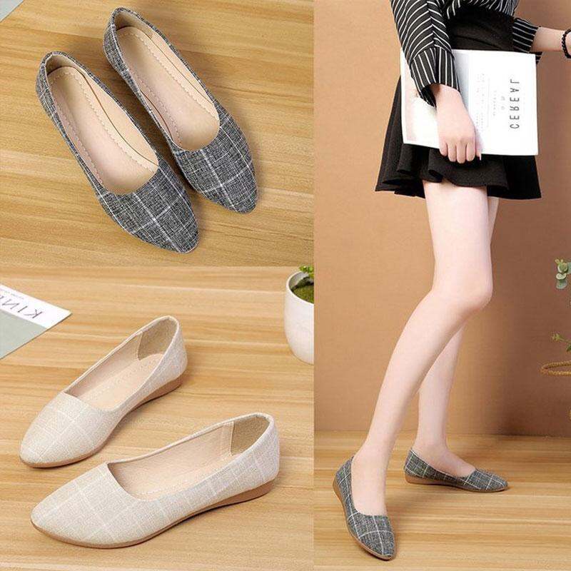 CHZK Giày Búp Bê Đế Bệt Mũi Nhọn Thời Trang Xuân Hè 2023