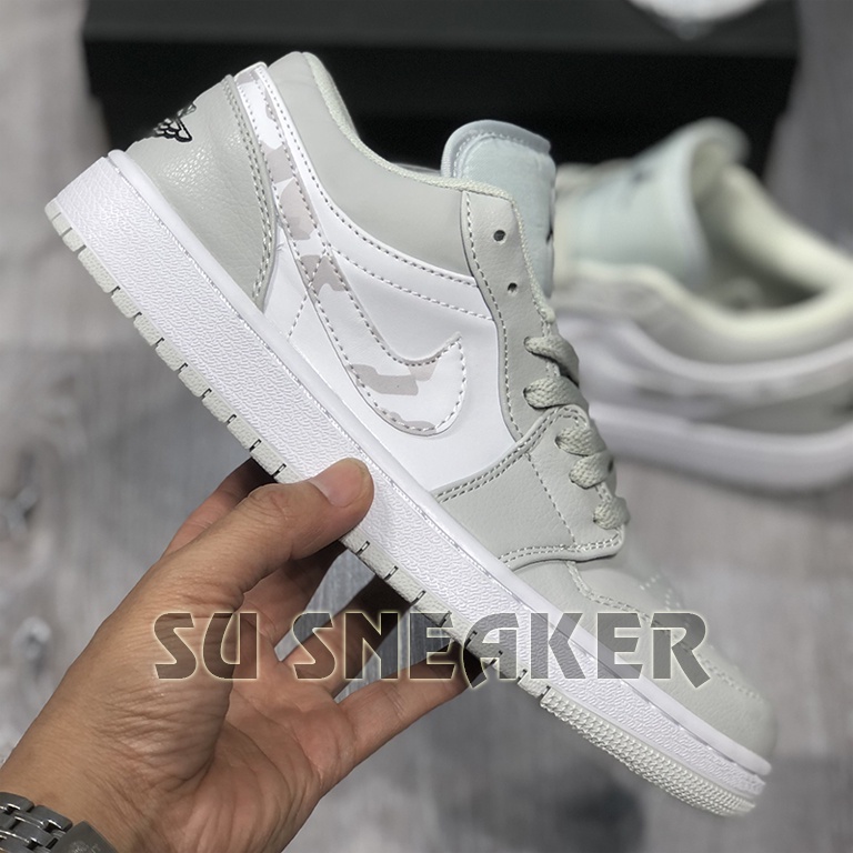 Giày thể thao/ Sneaker , Giày Jd camo cổ thấp, Jordan 1 Low Camo Grey ( Full Box , Tặng Kèm Dây Phụ )