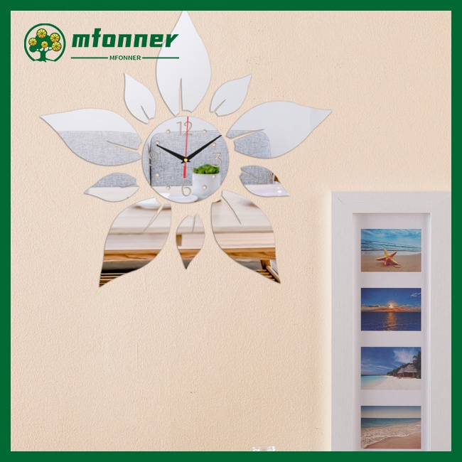 1 Bộ Đồng Hồ Dán Tường Bằng Acrylic Tráng Gương Trang Trí Phong Cách Hiện Đại