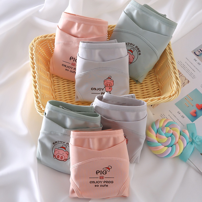(QL22.50) Quần Lót bầu Cotton Nguyên Chất cạp Thấp Nâng Eo Cho Phụ Nữ Mang Thai Sau Sinh Size Lớn