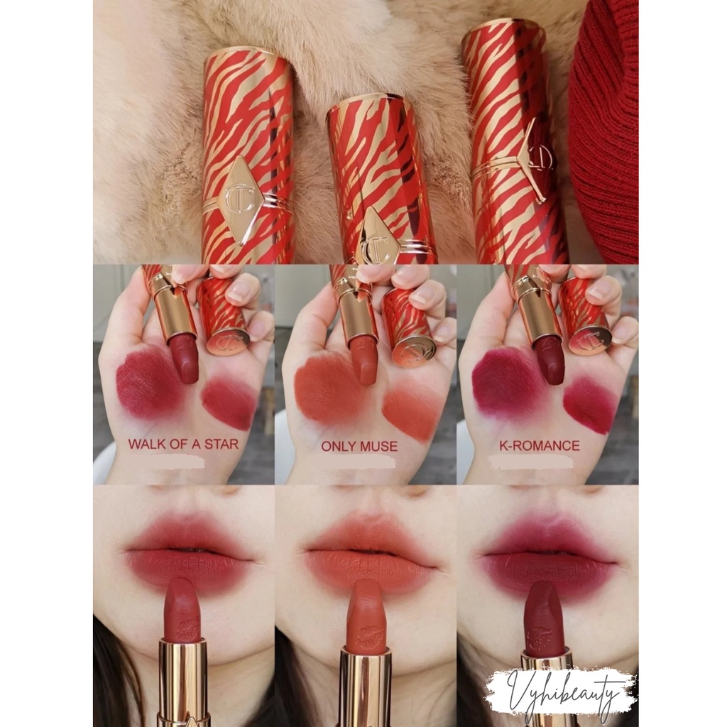 Son thỏi Charlotte Tilbury Revolution vỏ sọc đỏ - màu K-romance