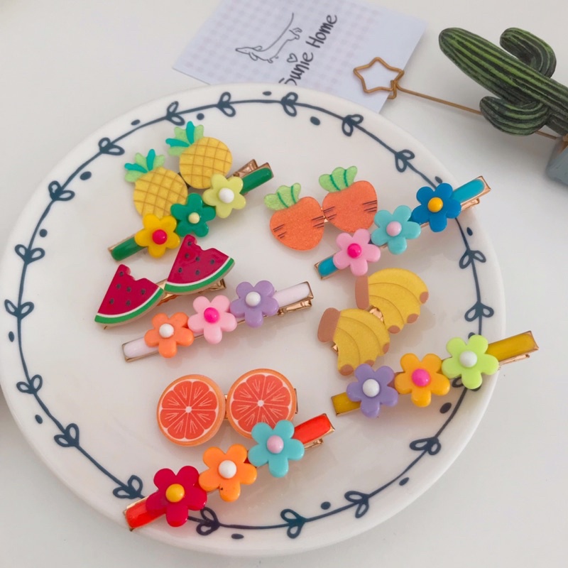 Set 2 Kẹp Tóc Trái Cây & Hoa