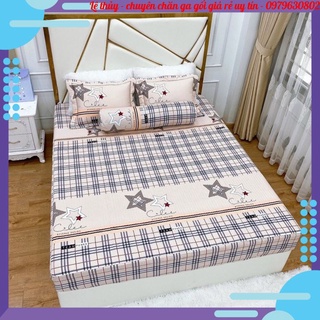 Ga gối cotton trần bông Hàn Quốc, ga trần bông bọc đệm cao 15cm tặng kèm 2 gối đủ kích thước