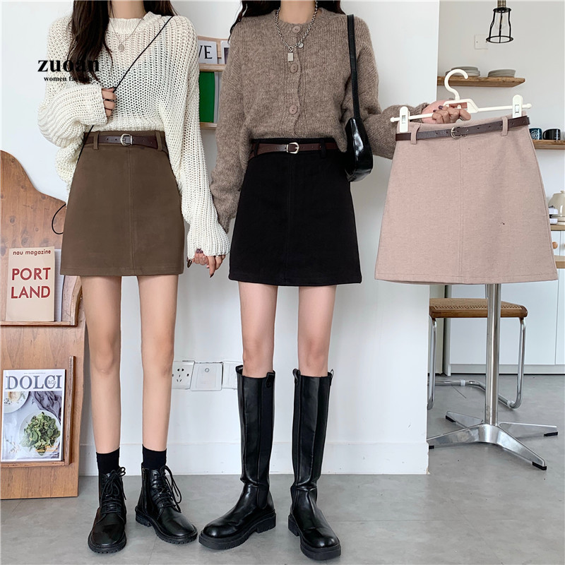 Chân váy SUXI dáng chữ A ngắn lưng cao phong cách Hàn Quốc thời trang mới