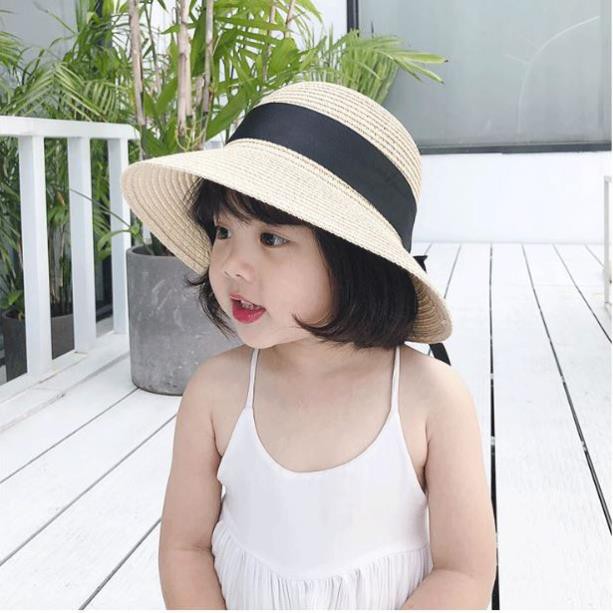 [Mã FAMARAL1 giảm 10K đơn 50K] Mũ nón cói đi biển đai nơ cho mẹ và bé hàng cói mềm thuận tiện gấp gọn
