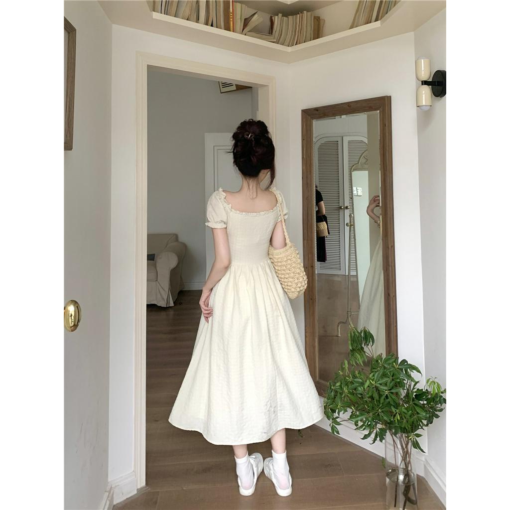 Đầm Tay Phồng Cổ Chữ U Dáng Rộng Thời Trang Hàn Quốc 63591