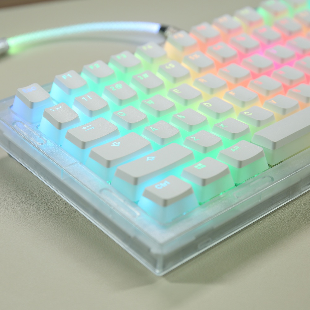 Pudding Keycap mới Cấu hình OEM Chất liệu PBT Truyền ánh sáng RGB Bàn phím cơ học Keycaps 115 Phím