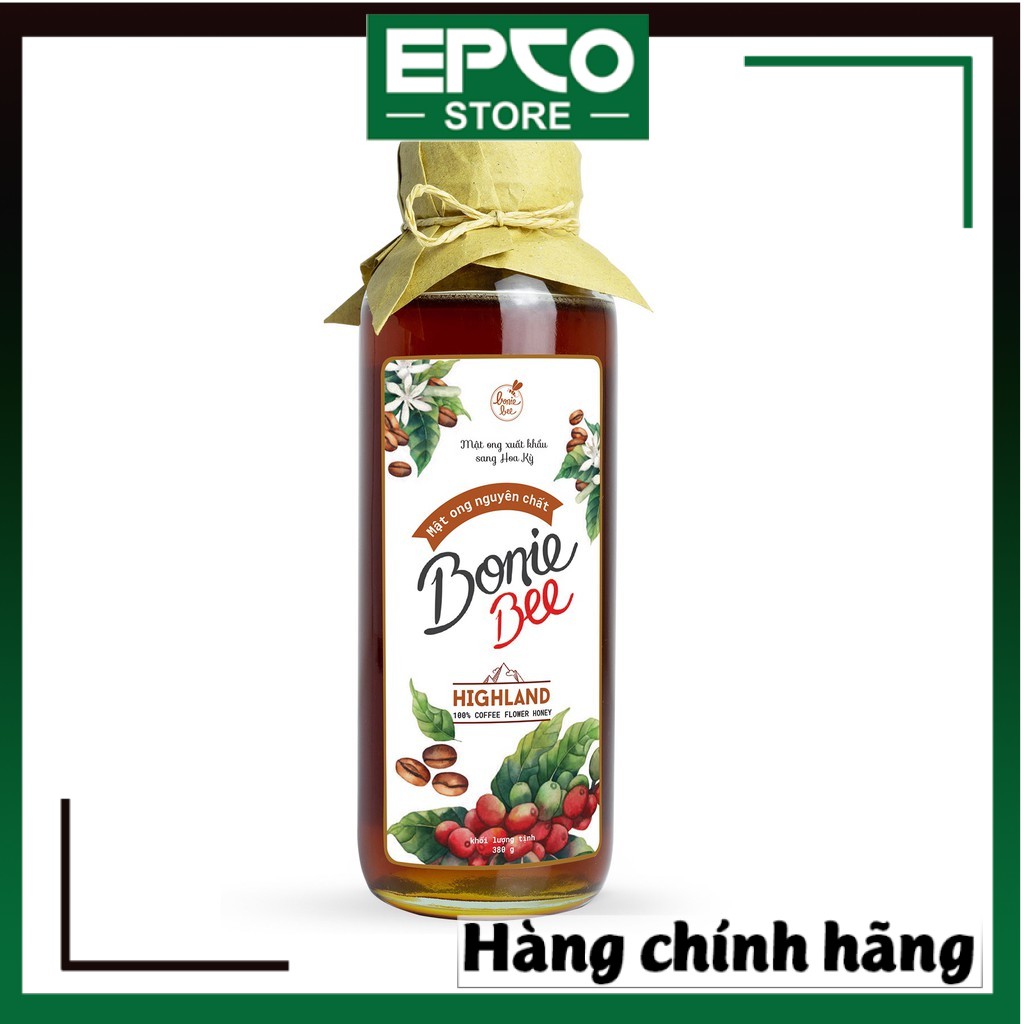 Mật ong Bonie Bee Highland 380g [Tặng kèm Trà Hoa Thiên Nhiên]