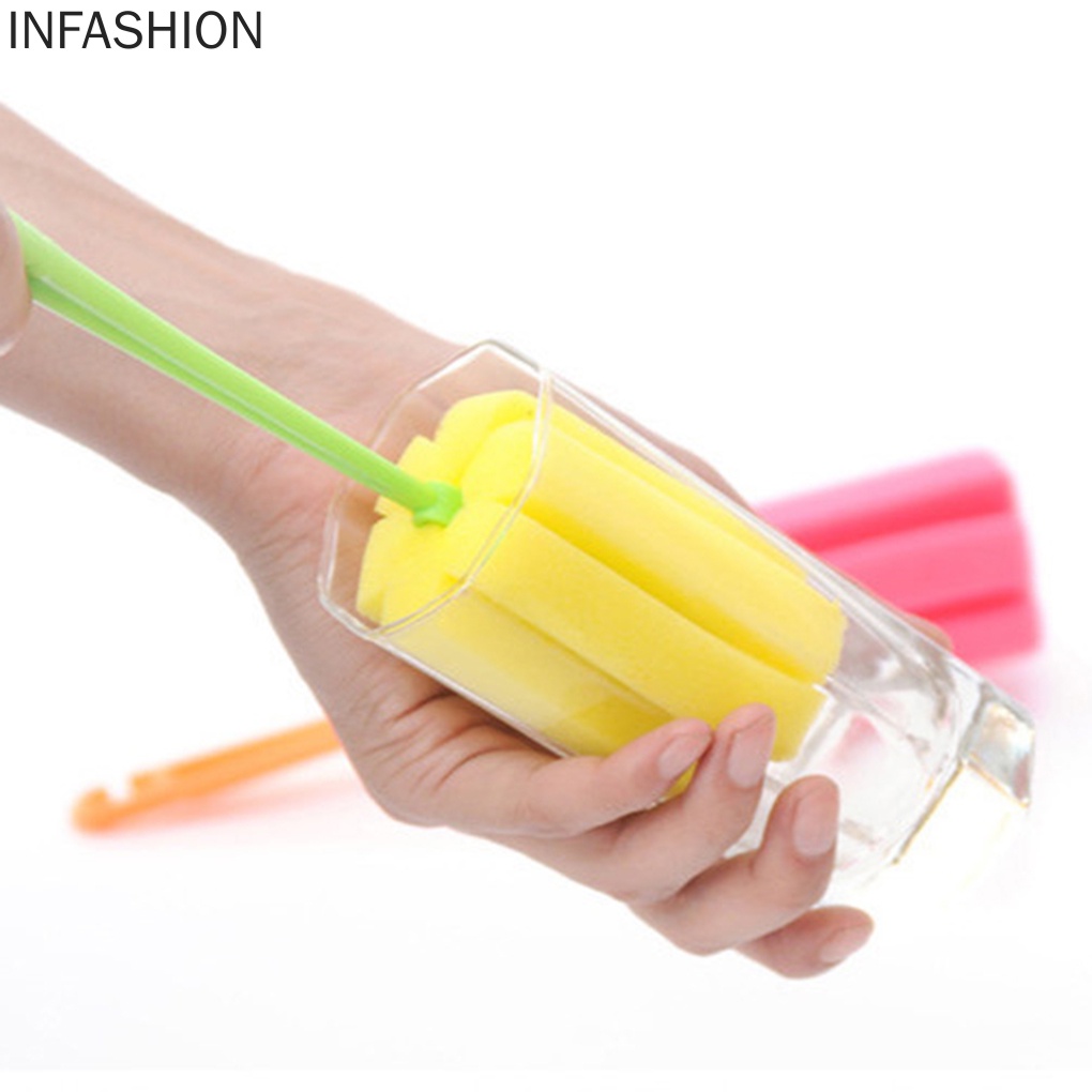 Cọ Rửa Ly Bằng Mút Mềm Có Tay Cầm Dài Màu Sắc Ngẫu Nhiên
