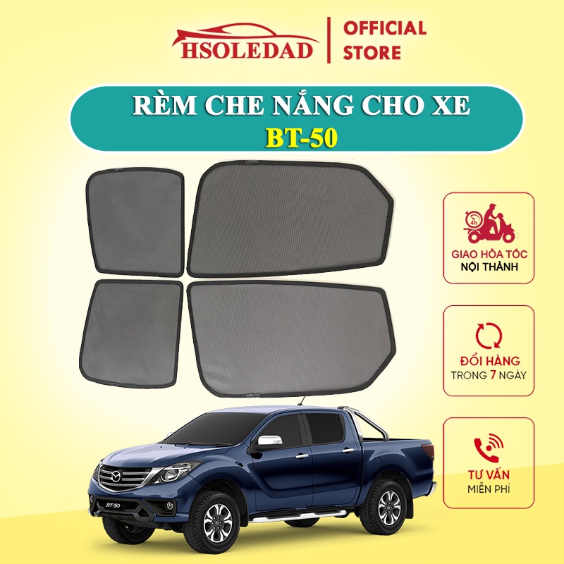 Rèm che nắng nam châm cho xe Mazda BT50, bộ 4 tấm cho 4 cửa, hàng loại 1 cao cấp nhất, vừa khít kính