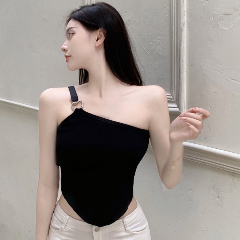 Áo Croptop Áo Tank Top Nữ Áo Thun Không Tay Dáng Ôm Màu Trơn Thoáng Khí Thoải Mái Cho Nữ Áo Croptop Cổ Yếm