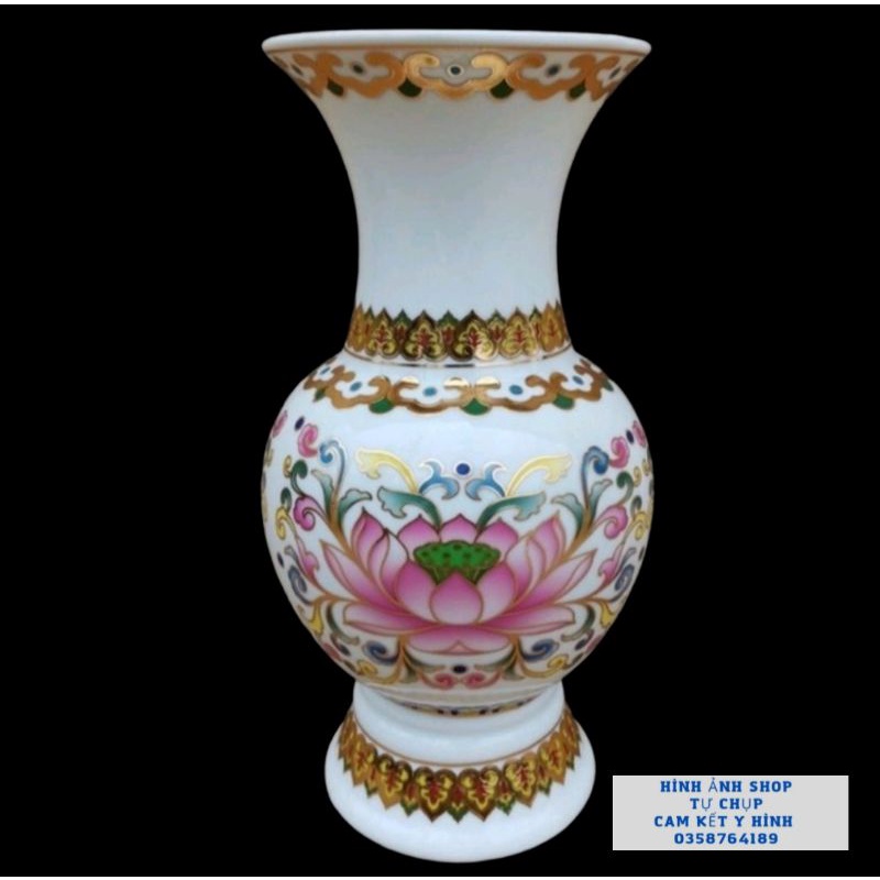 Bộ bình bông, lư hương,dĩa thờ cúng hàng sen tím gốm sứ cao cấp-Đồ Thờ Tâm Linh.