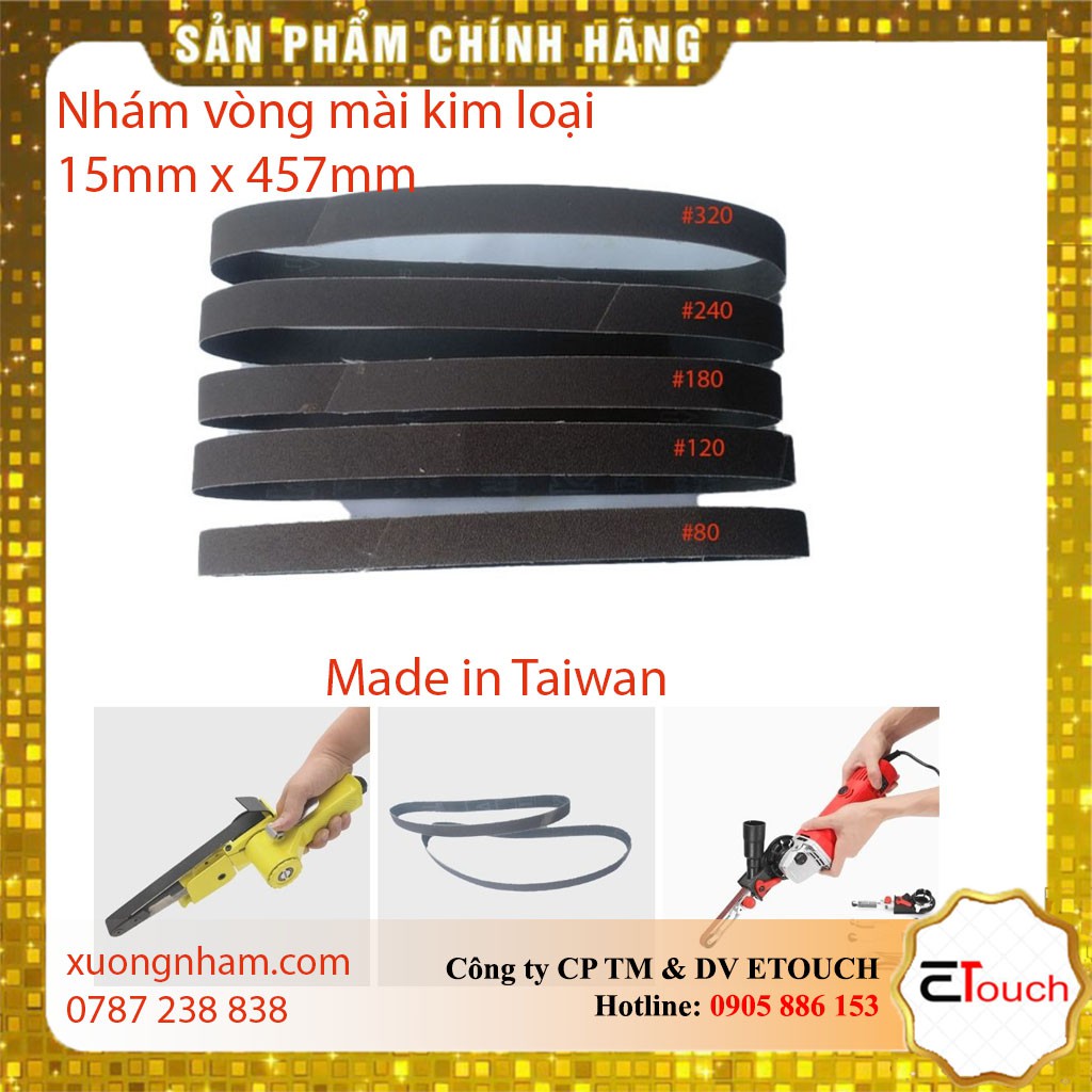 Giấy nhám vòng 15mmx457mm, nhám vòng, giáp dây mài kim loại 15mm x 457mm vải x632 Đài Loan