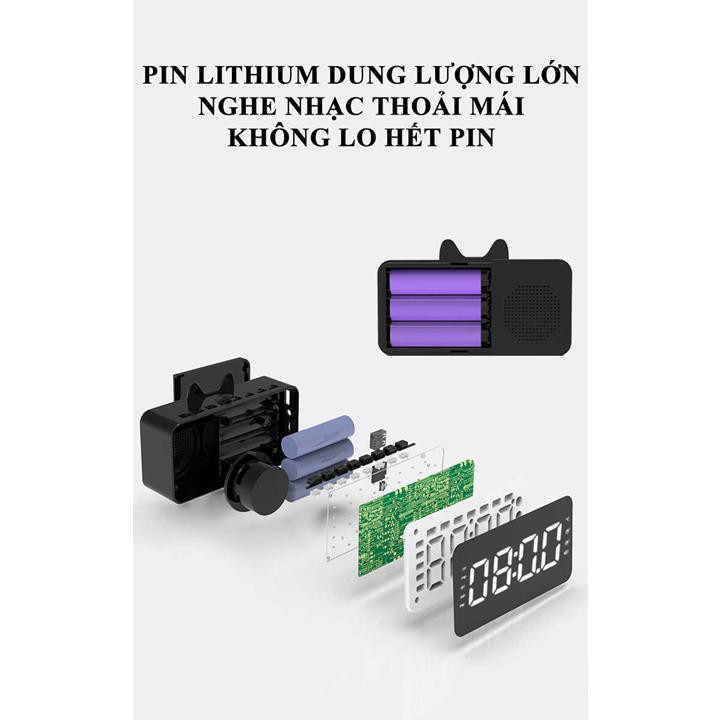 Đồng Hồ Báo Thức Điện Tử Để Bàn Màn Hình LCD Đa Chức Năng: Thời Gian, Loa Bluetooth, Báo Thức, Nhiệt Độ ( Mẫu mới 2021)