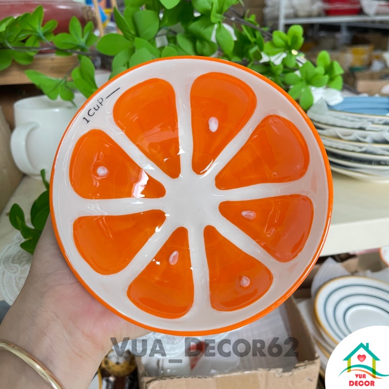 Bát Đĩa Sứ, Bát Ăn Cơm, Chén Dĩa Dễ Thương, Tô Sứ Decor Màu Cam C02