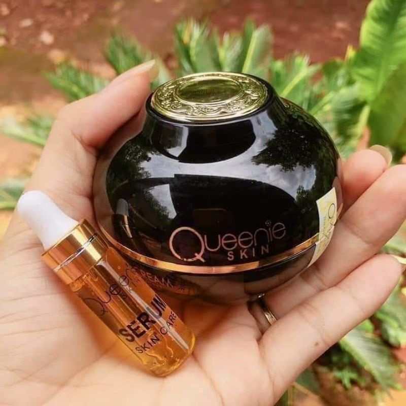 Kem trị_nám, kem dưỡng trắng da chống_lão_hóa mỹ phẩm Queenie Skin tặng kèm serum mini.