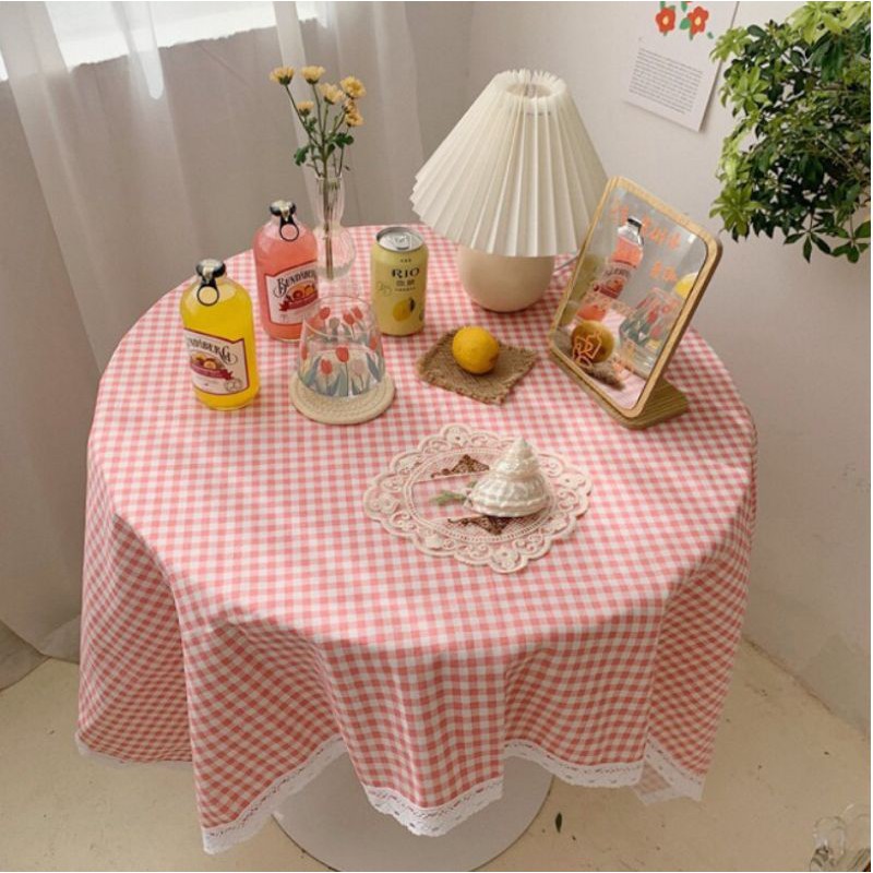 KHĂN TRẢI BÀN KẺ CARO PHONG CÁCH VINTAGE, VẢI PHÔNG NỀN CHỤP BACKGROUND, PICNIC