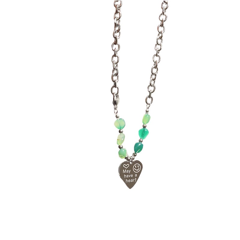 Dây Chuyền Thép Titan Mặt Thẻ Chữ Love Đính Đá Tự Nhiên 19A1299