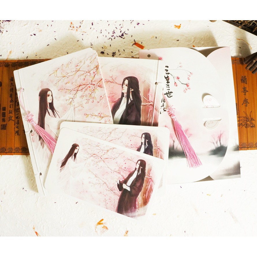 Sổ cổ trang Tam sinh tam thế thập lý đào hoa (Bộ 2 quyển) ghi chép dây tuyến cosplay Trung Quốc