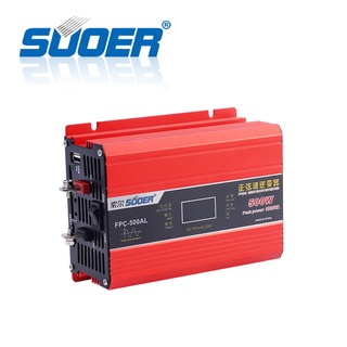 Bộ inveter DC 12V lên 220vac sine chuẩn suoer 500w - FPC-500AL- FPC-500BL Có màn hình LED Cổng USB
