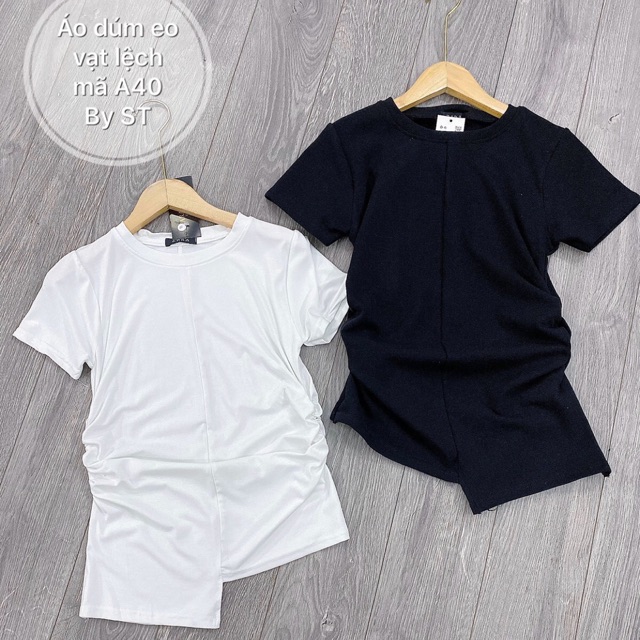 Áo vạt lệch dúm eo nữ A40