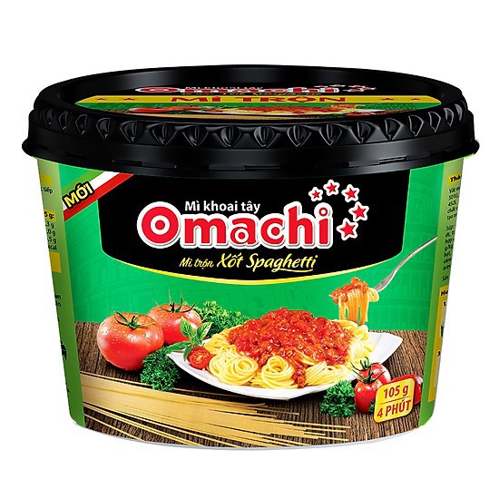 Mì trộn Omachi xốt tôm phô mai trứng muối / xốt spaghetti hộp 105g