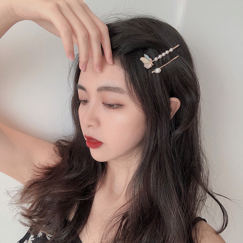 Set Kẹp Tóc Hình Bướm Đính Ngọc Hàn Quốc Xinh Xắn Dễ Thương Mainia Shop