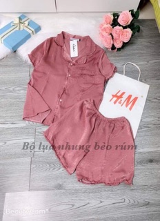 BỘ PIZAMA LỤA NHUNG CỘC TAY