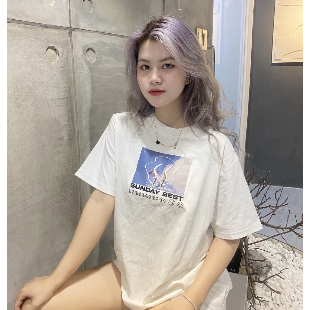 Áo thun tay lỡ SUNDAY BEST nhiều màu form rộng basic ulzzang - Made by Toneontone TOT